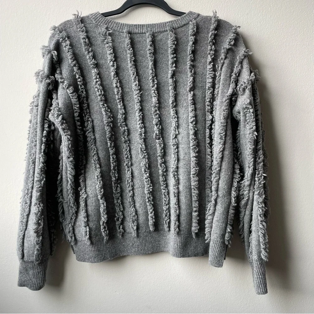 Madewell Gray Sweater Merino Wool Long Sleeve Small S - Picture 5 of 8